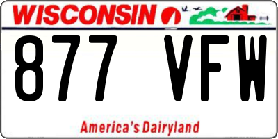 WI license plate 877VFW