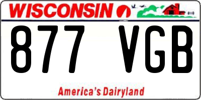 WI license plate 877VGB