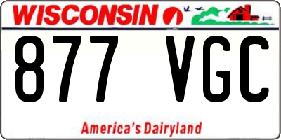 WI license plate 877VGC
