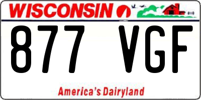 WI license plate 877VGF