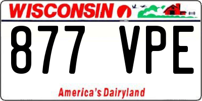 WI license plate 877VPE