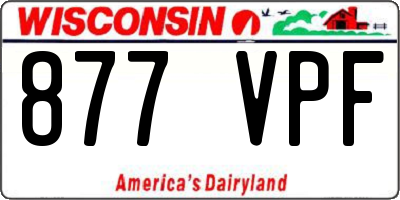 WI license plate 877VPF