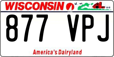 WI license plate 877VPJ
