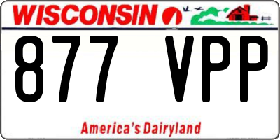 WI license plate 877VPP