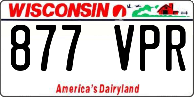 WI license plate 877VPR
