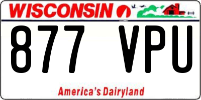 WI license plate 877VPU