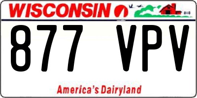 WI license plate 877VPV