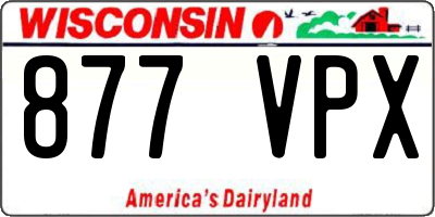 WI license plate 877VPX