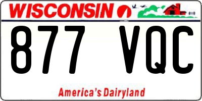 WI license plate 877VQC