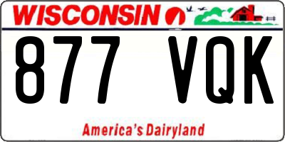 WI license plate 877VQK