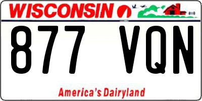 WI license plate 877VQN