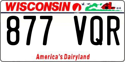 WI license plate 877VQR