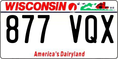 WI license plate 877VQX