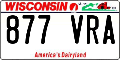 WI license plate 877VRA