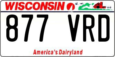 WI license plate 877VRD