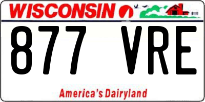 WI license plate 877VRE