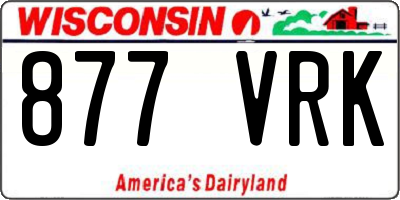 WI license plate 877VRK