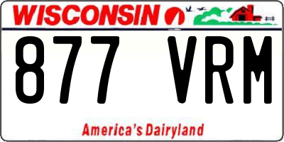 WI license plate 877VRM