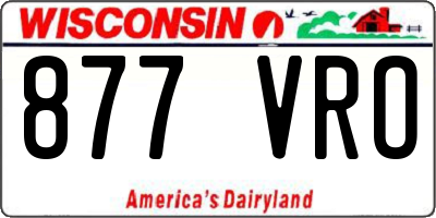 WI license plate 877VRO