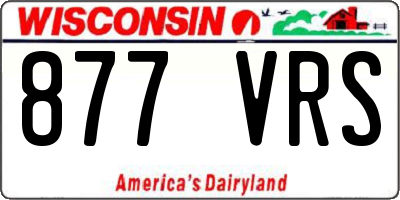 WI license plate 877VRS