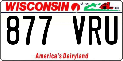 WI license plate 877VRU