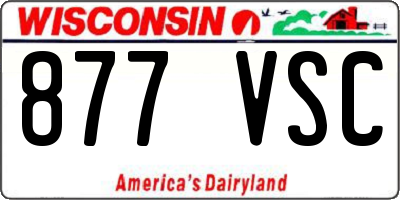 WI license plate 877VSC