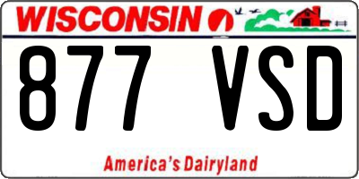 WI license plate 877VSD