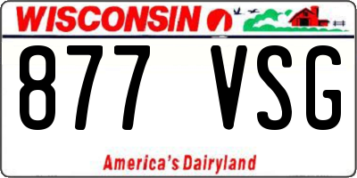 WI license plate 877VSG