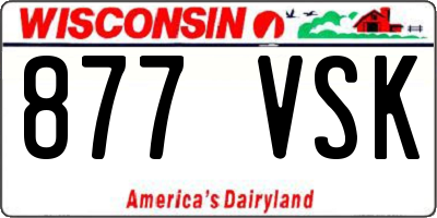 WI license plate 877VSK