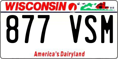 WI license plate 877VSM