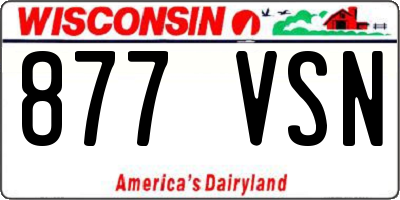 WI license plate 877VSN