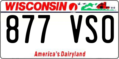 WI license plate 877VSO