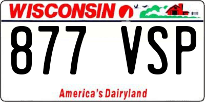 WI license plate 877VSP