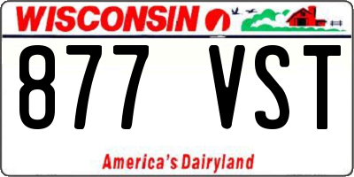 WI license plate 877VST