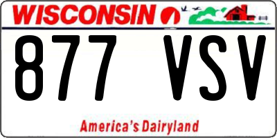 WI license plate 877VSV