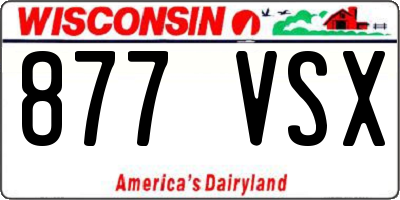 WI license plate 877VSX