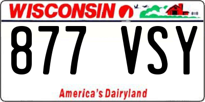 WI license plate 877VSY