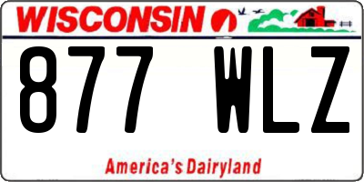 WI license plate 877WLZ