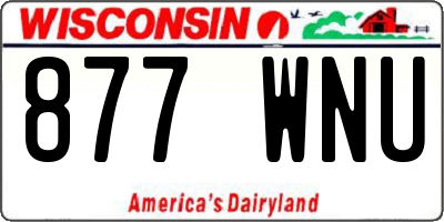 WI license plate 877WNU