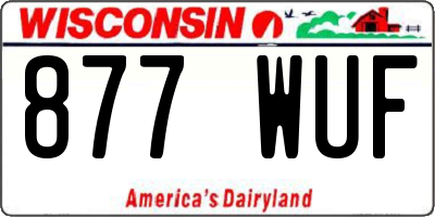 WI license plate 877WUF