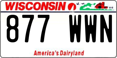 WI license plate 877WWN