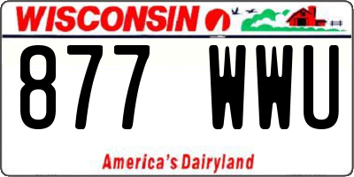 WI license plate 877WWU