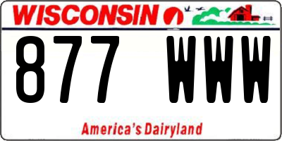 WI license plate 877WWW