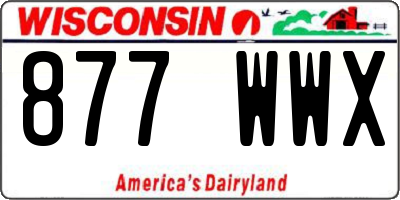 WI license plate 877WWX