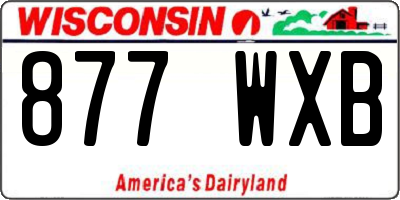 WI license plate 877WXB