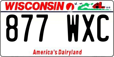 WI license plate 877WXC