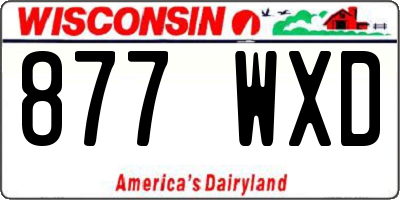 WI license plate 877WXD