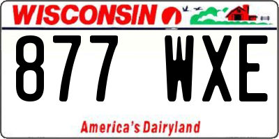 WI license plate 877WXE