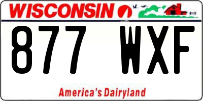 WI license plate 877WXF