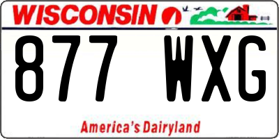 WI license plate 877WXG